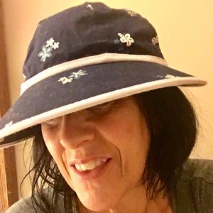 Flowered Sun Hat with Brim